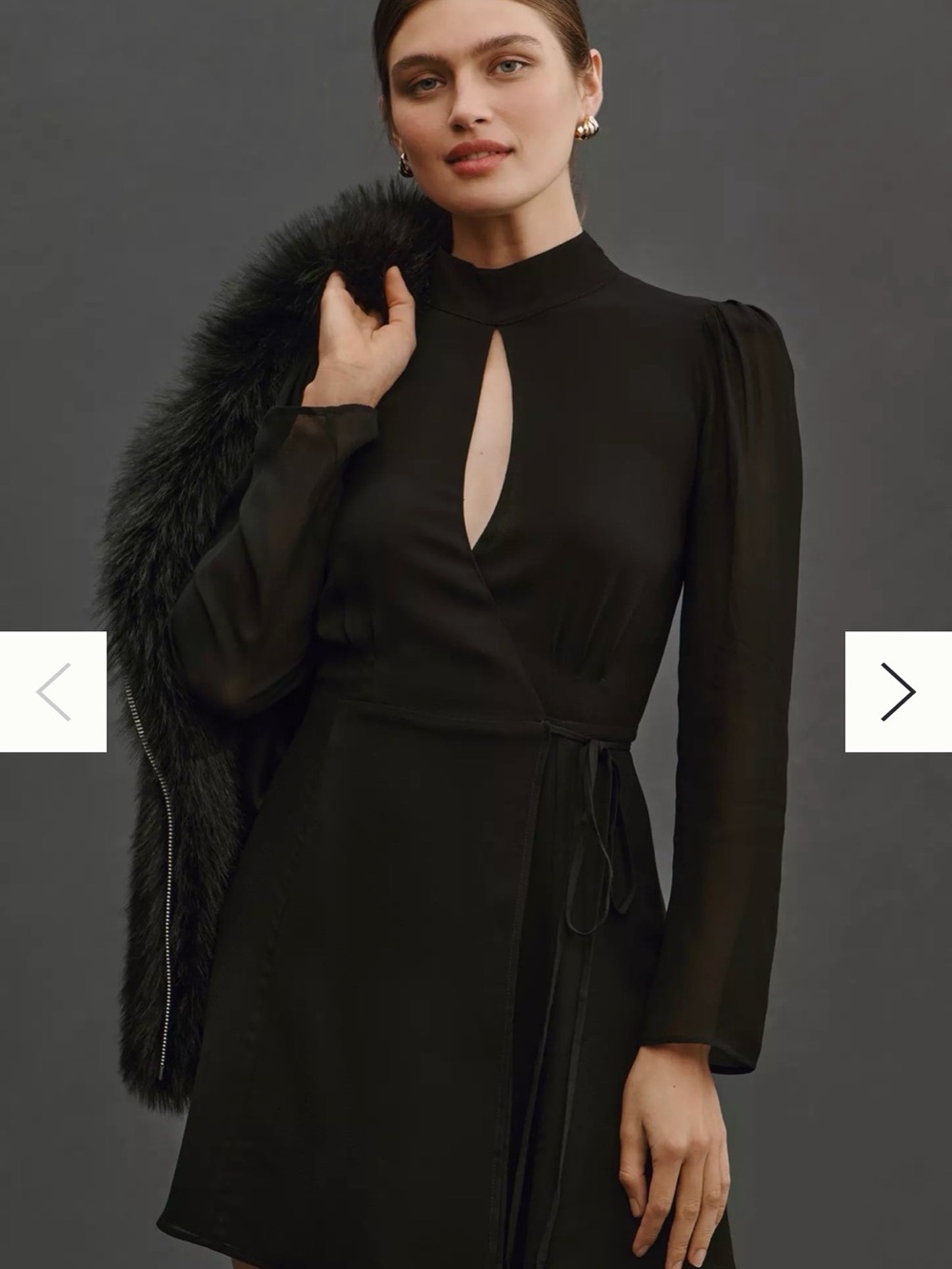 Reformation Black Ottessa Mini Dress